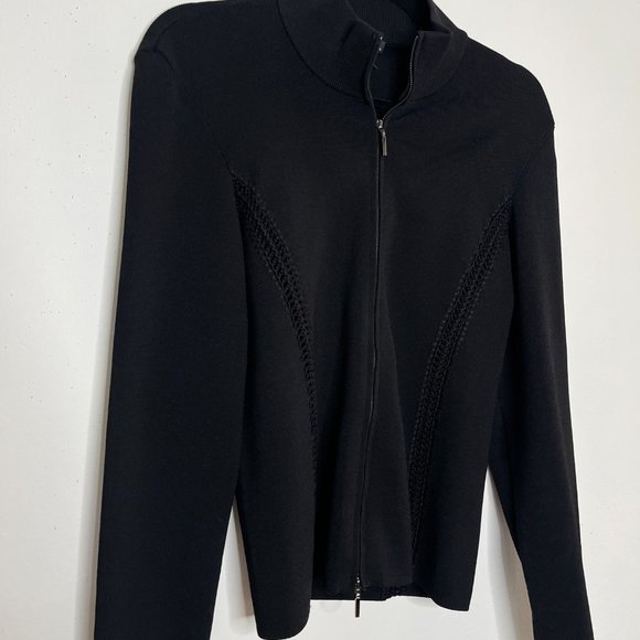 Lillie Rubin Full Zip Black Jacket Size Large - Picture 2 of 6